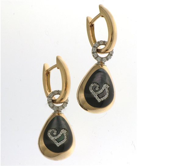 Capriful earrings in rose gold, mother of pearl and diamonds - 36243