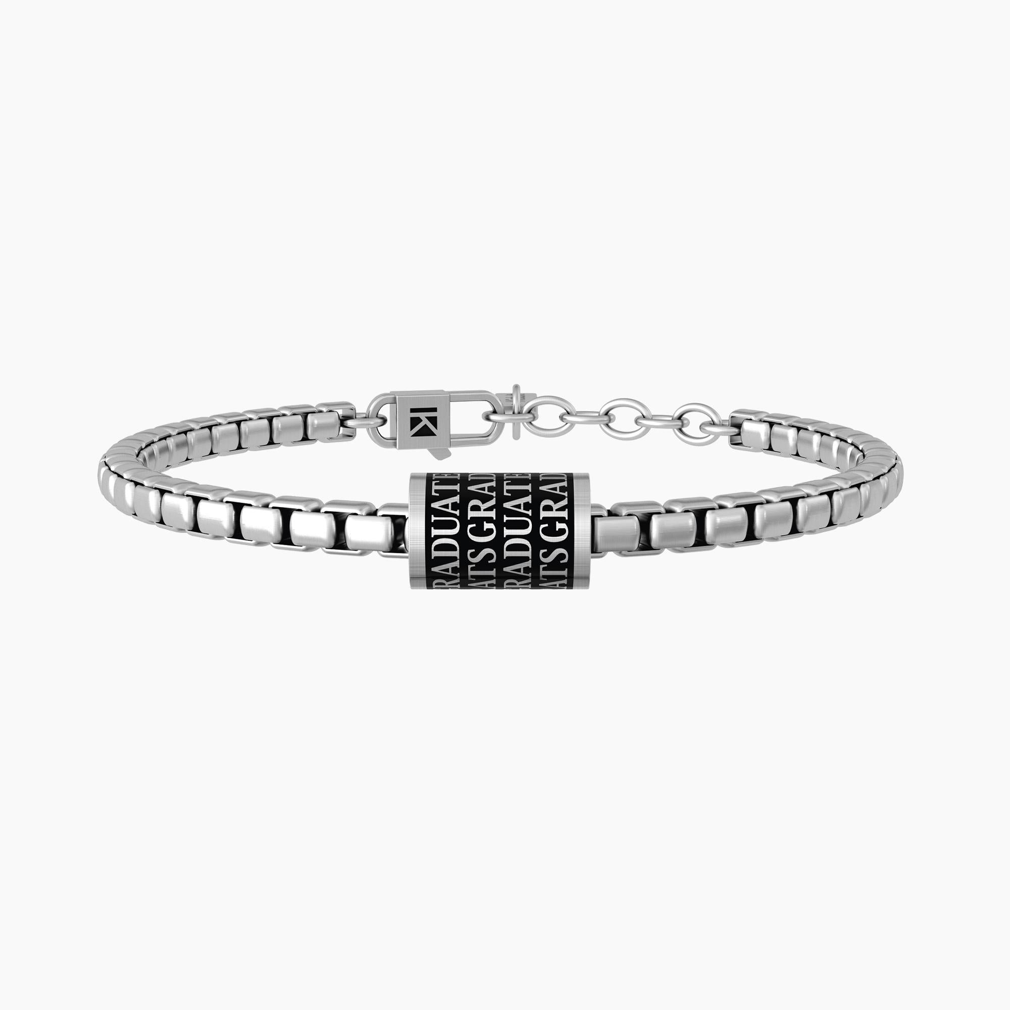 Men's steel bracelet with GRAD graduation phrase | CONGRATULATIONS - 732170