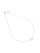 YELLOW GOLD AND STAR WITH DIAMONDS CHOKER NECKLACE - GCETLGB
