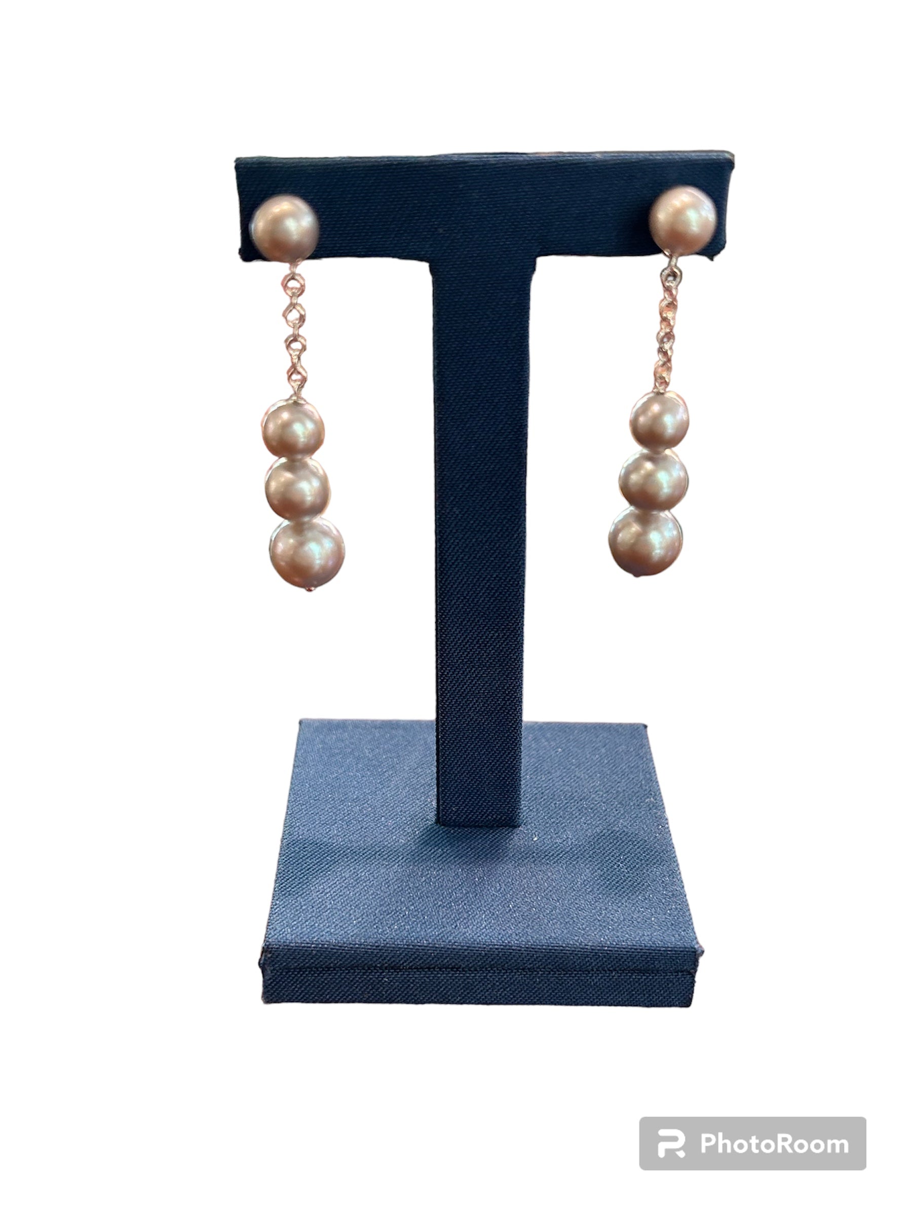 Orecchini oro bianco e perle australiane grigie - PER14208