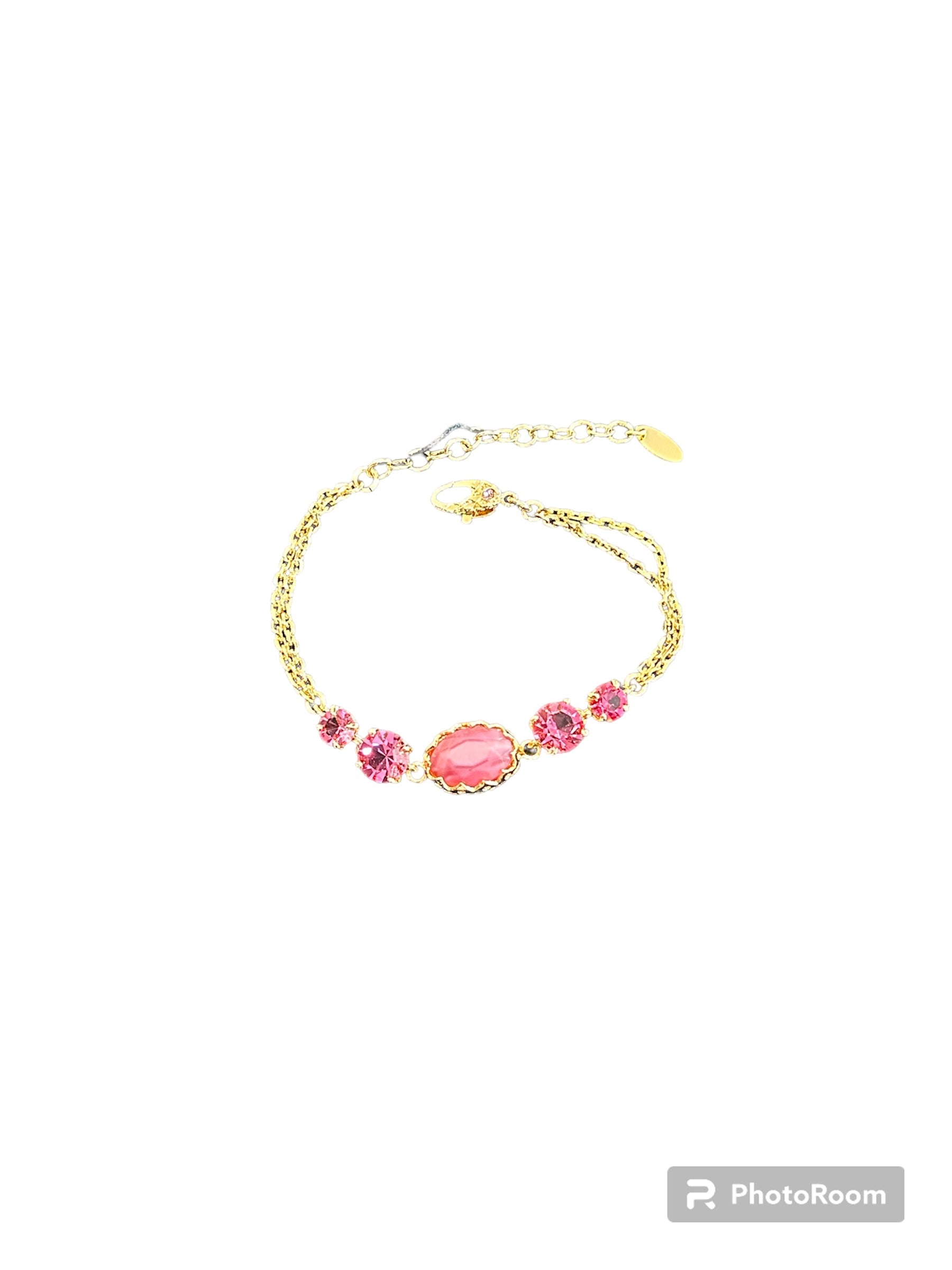 IL Mio Re - Gilt bronze bracelet with pink stones - ILMIORE BR 045