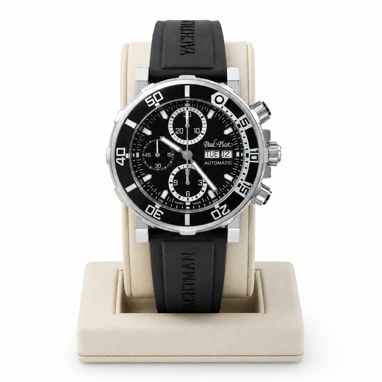 Paul Picot Yachtman III Chronograph Ref. 1127ZNB/C — Acciaio 43 mm — Automatico 200 m — NOS con corredo originale