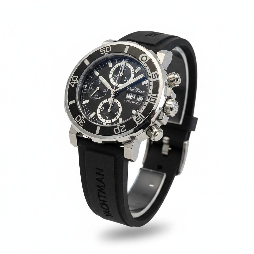 Paul Picot Yachtman III Chronograph Ref. 1127ZNB/C — Acciaio 43 mm — Automatico 200 m — NOS con corredo originale