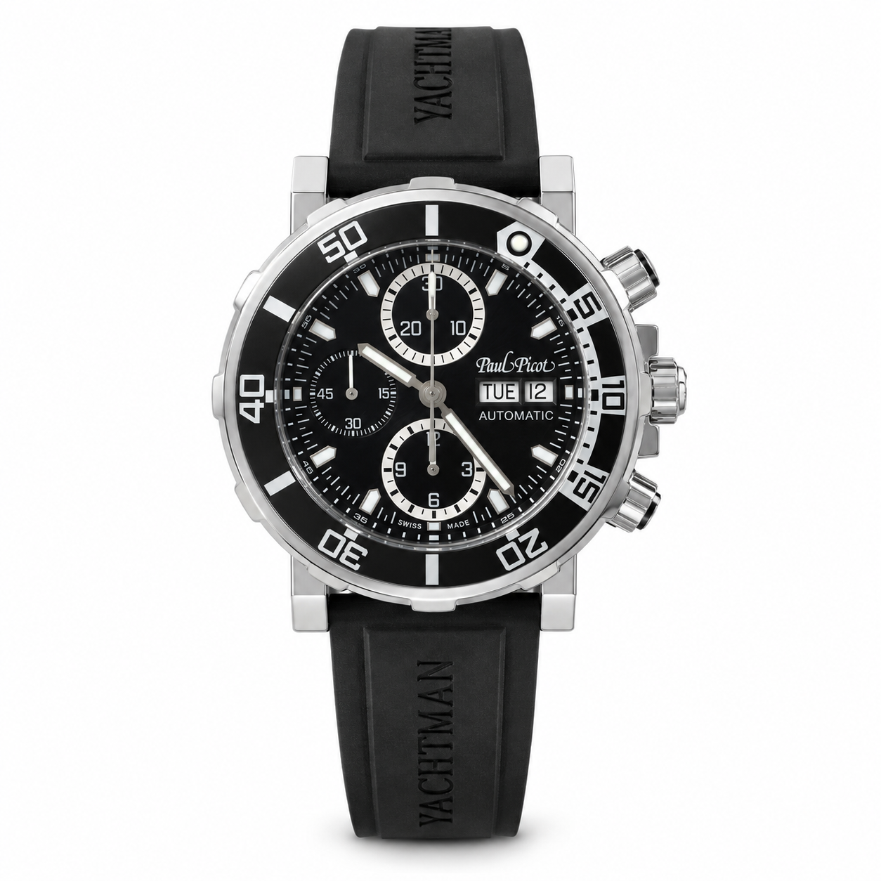 Paul Picot Yachtman III Chronograph Ref. 1127ZNB/C — Acciaio 43 mm — Automatico 200 m — NOS con corredo originale