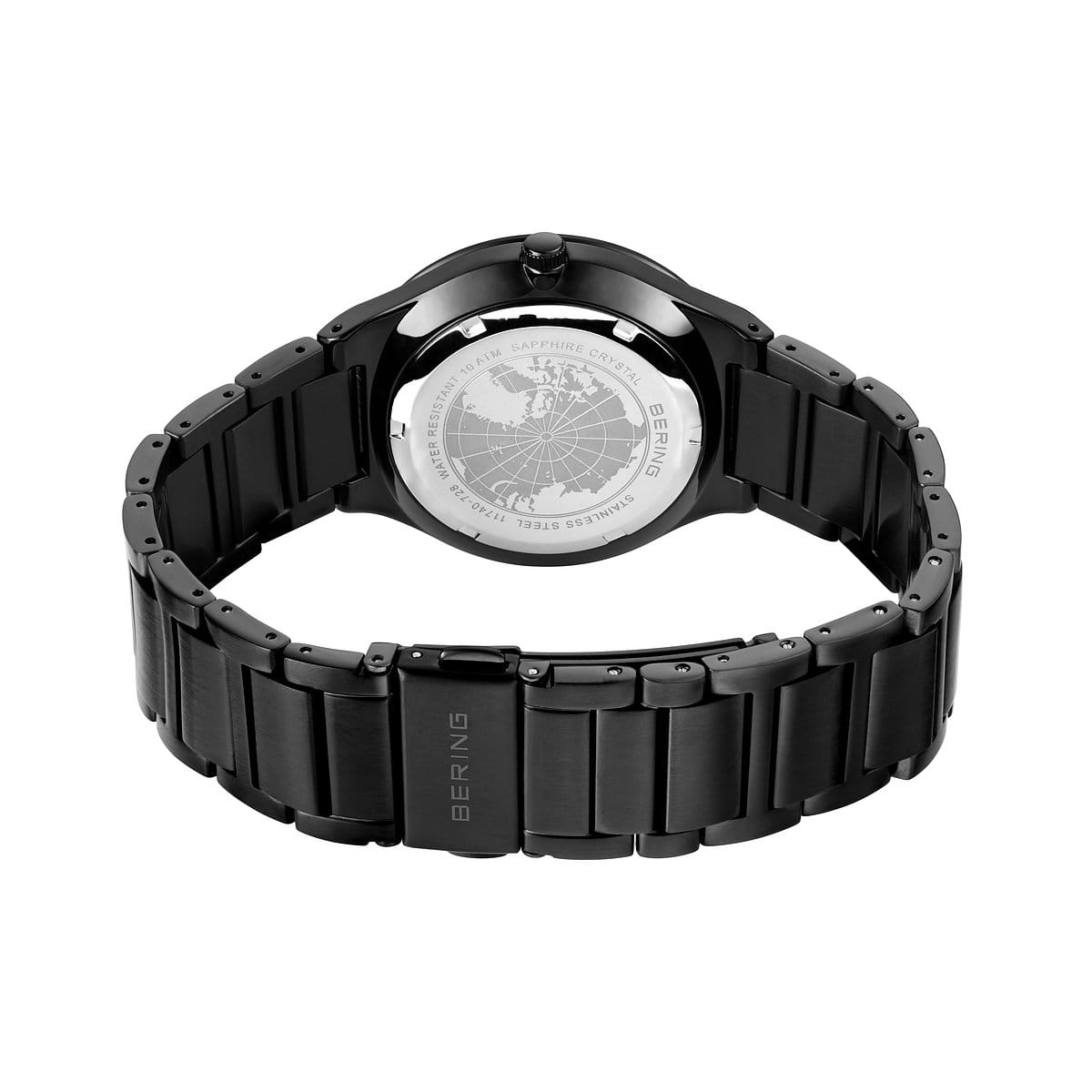 Montre classique Bering pour hommes | noir brossé, 40mm | 11740-728