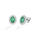Orecchini Buonocore con smeraldi in oro bianco 18kt e diamanti, 1.30ct di smeraldi - 1205O01MW