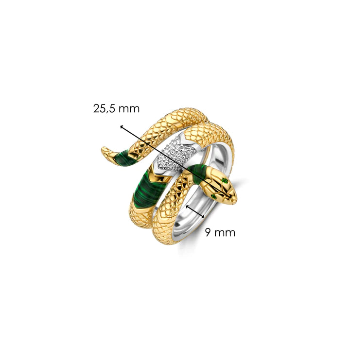 Bague serpent en argent doré - 12203EM