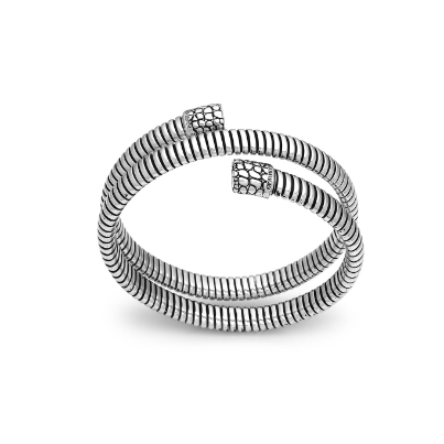 Bracciale GIOVANNI RASPINI IN ARGENTO tubogas croco doppio - 12327