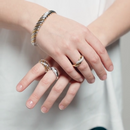 Anello TI SENTO MILANO ad intreccio bicolore, in argento e zirconi - 12370ZY