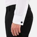 Montblanc Runde Manschettenknöpfe aus Edelstahl mit blauem Harz – 123812