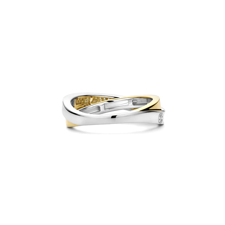 Anello TI SENTO MILANO abbraccio, in argento dorato e zirconi bianchi - 12395ZY