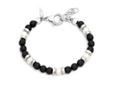 Bracciale Giovanni Raspini uomo in argento, tango grafite e perle - 12404L