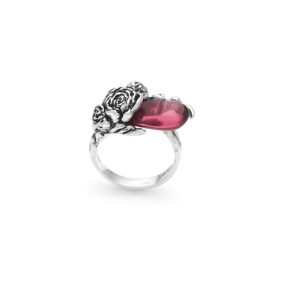 Anello GIOVANNI RASPINI in argento, goccia peonie - 12422