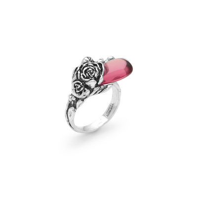 Anello GIOVANNI RASPINI in argento, goccia peonie - 12422