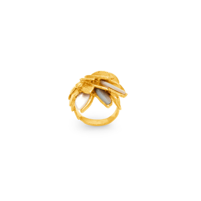ANELLO GIOVANNI RASPINI IN ARGENTO DORATO, skin madreperla - 12523