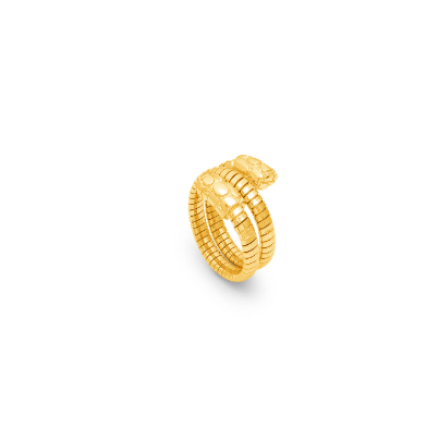 ANELLO GIOVANNI RASPINI IN ARGENTO DORATO, tubogas croco doppio - 12544