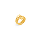 ANELLO GIOVANNI RASPINI IN ARGENTO DORATO, tubogas croco doppio - 12544