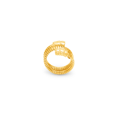 ANELLO GIOVANNI RASPINI IN ARGENTO DORATO, tubogas croco doppio - 12544