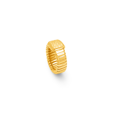 ANELLO GIOVANNI RASPINI IN ARGENTO DORATO, tubogas croco - 12545