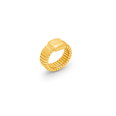 ANELLO GIOVANNI RASPINI IN ARGENTO DORATO, tubogas croco - 12545