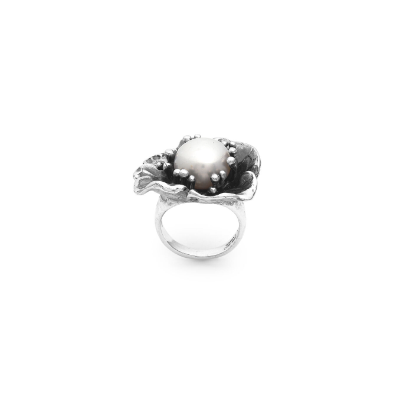 Anello Giovanni raspini in argento, magnolia grande - 12635