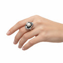 Anello Giovanni raspini in argento, magnolia grande - 12635