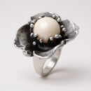 Anello Giovanni raspini in argento, magnolia grande - 12635