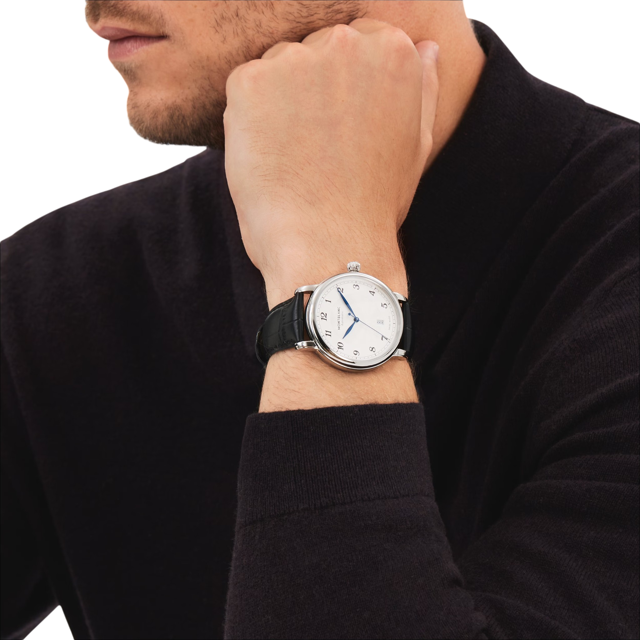 Orologio Montblanc Star Legacy Automatic Day & Date 39 mm, QUADRANTE BIANCO E CINTURINO IN PELLE - 128681