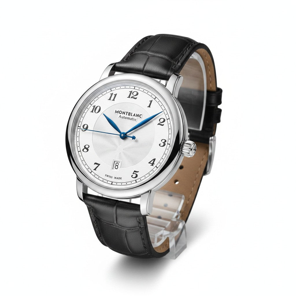 Orologio Montblanc Star Legacy Automatic Day & Date 39 mm, QUADRANTE BIANCO E CINTURINO IN PELLE - 128681