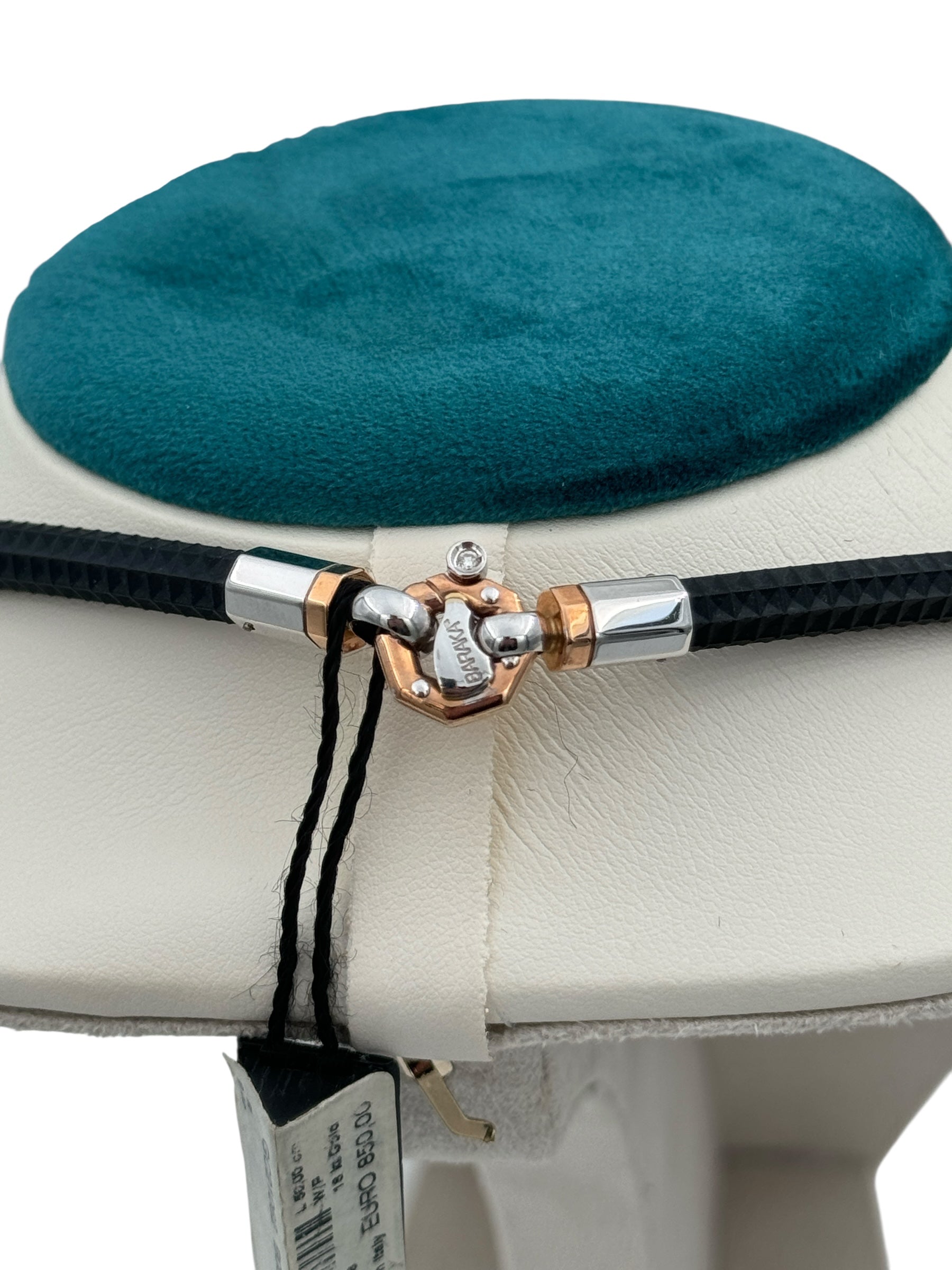 Girocollo Baraka da uomo n caucciu', oro bianco e rosa 18kt - GC21062