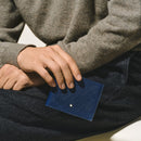 Montblanc Portafoglio 6 Tasche in Pelle Meisterstück, colore blu - 131692