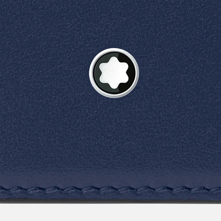 Porte-cartes Montblanc Meisterstück à 3 compartiments en cuir bleu - 131697