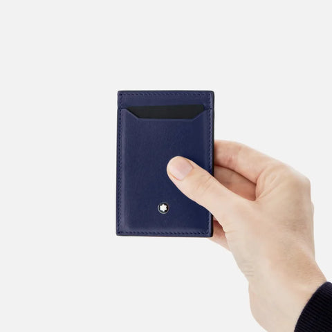 Montblanc Meisterstück Card Holder with 3 Compartments in Blue Leather - 131697