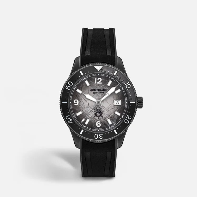 orologio Montblanc Iced Sea Automatic Date 0 Oxygen, 41mm, cinturino in caucciù e quadrante grigio sfumato - 134017