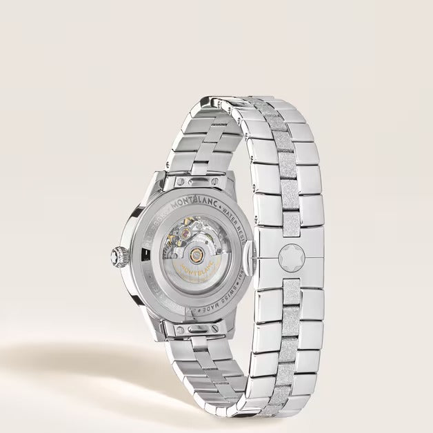 Orologio Bohème Automatic Date Montblanc 30 mm, indici diamanti e quadrante blu - 134341