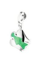 Small green angel silver pendant - SMA1G