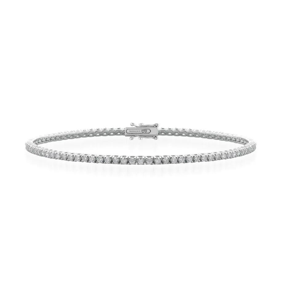 Bracciale Tennis in oro bianco e diamanti, 1.00ct - 1475B01DW175