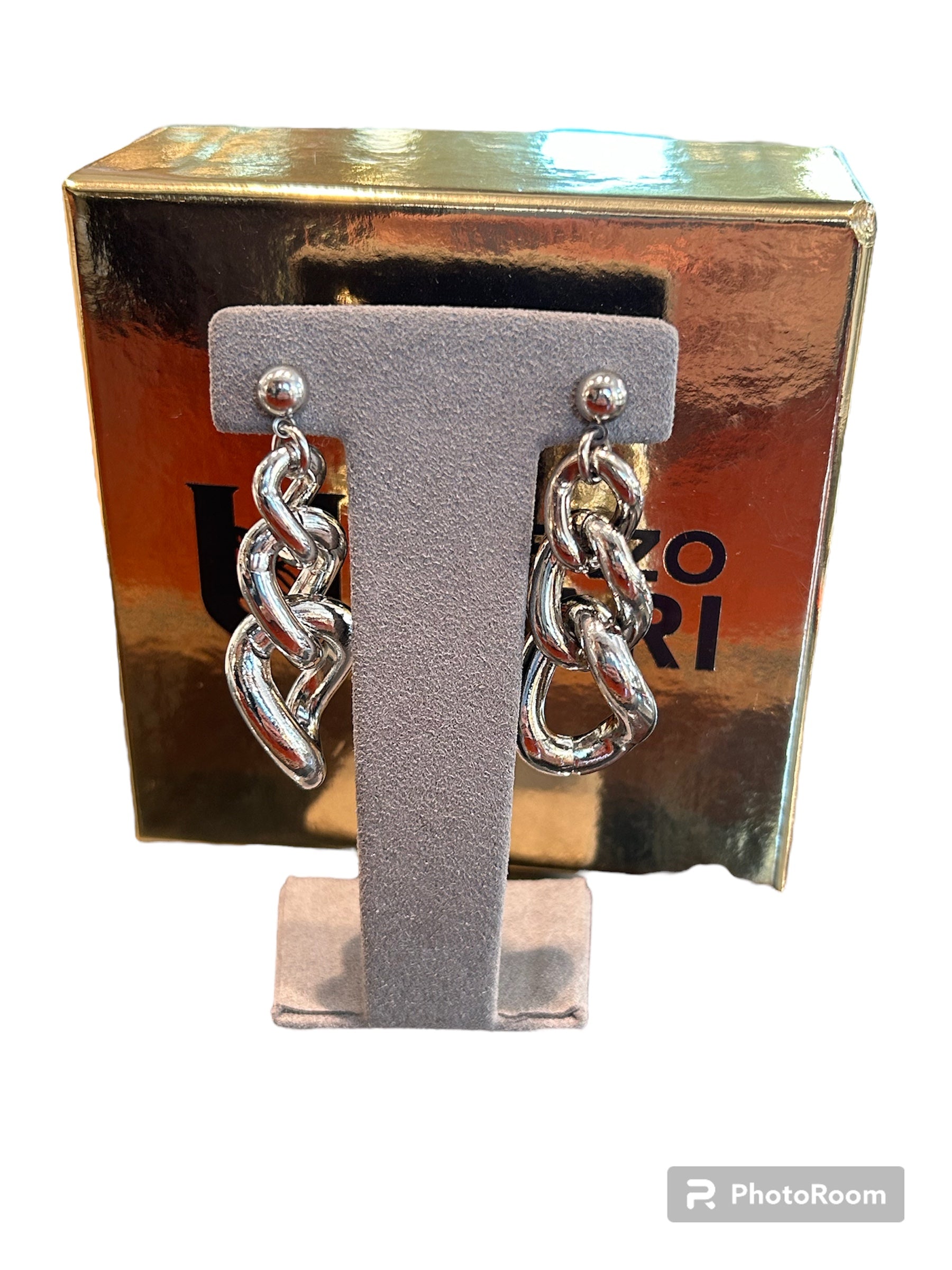 Bronze braided pendant earrings - MAGIC OR 073