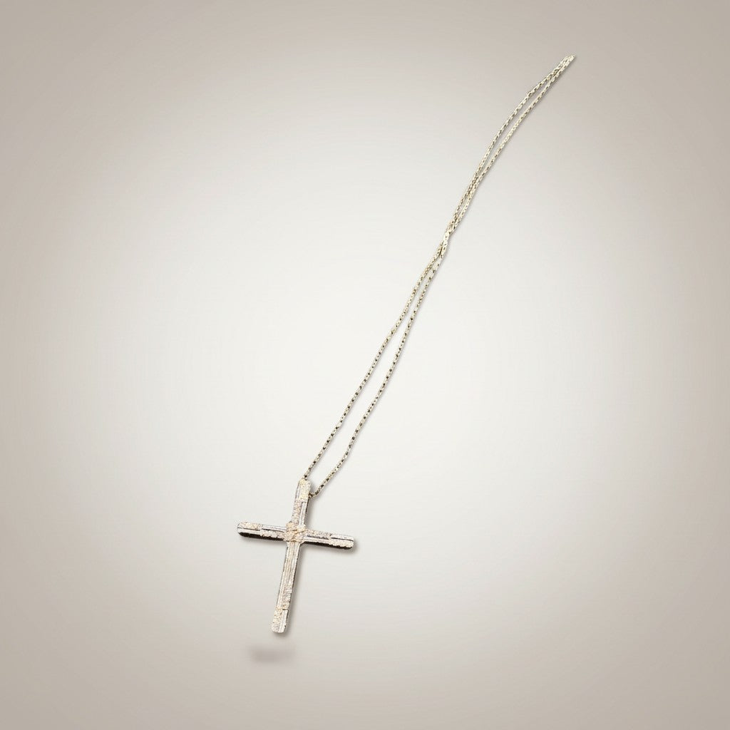 girocollo oro bianco croce e diamanti, 0.22ct - GBX39914