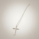 girocollo oro bianco croce e diamanti, 0.22ct - GBX39914