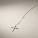 girocollo oro bianco croce e diamanti, 0.22ct - GBX39914
