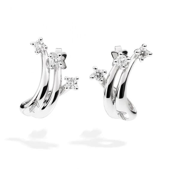 Boucles d'oreilles triologie or blanc et diamants, 0,51 ct - EO2TY352/050