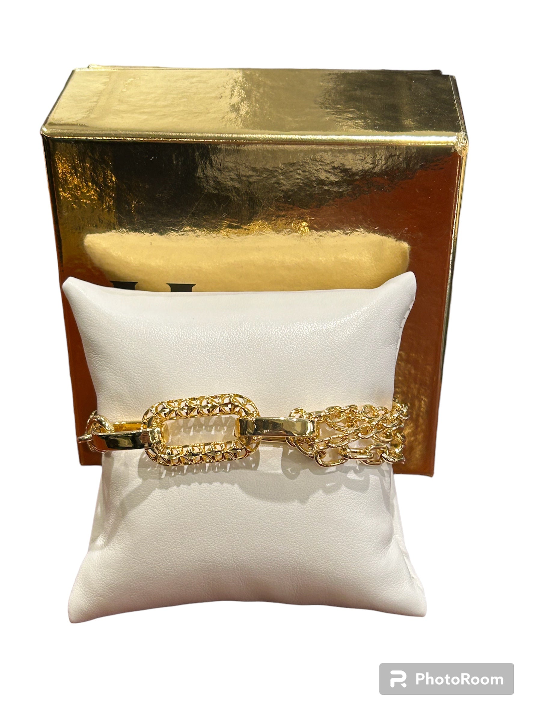 Bracelet maille ovale en bronze doré - CAPRI BR 015