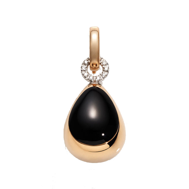 Capriful pendant in rose gold, onyx and diamonds - 36002