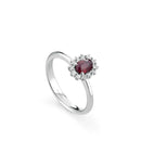 Anello FOREVER, in oro bianco, rubino, e giro di diamanti, 0.59ct di rubini - 1617A02MW