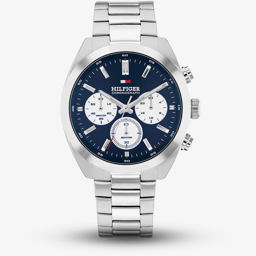 Orologio cronografo da uomo Tommy Hilfiger, collezione Hudson, quadrante blu, 40mm - 1710722