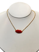 Mazza - Collana in oro giallo 18kt con ciondolo di corallo rosso - CL BOCCA CRL