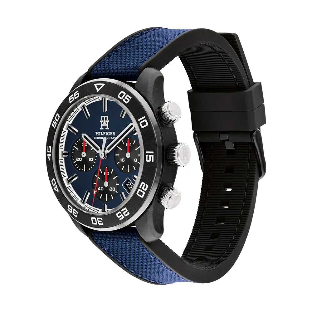 Orologio cronografo uomo Tommy Hilfiger, collezione Carbon, cinturino in caucciù, 42mm - 1792183