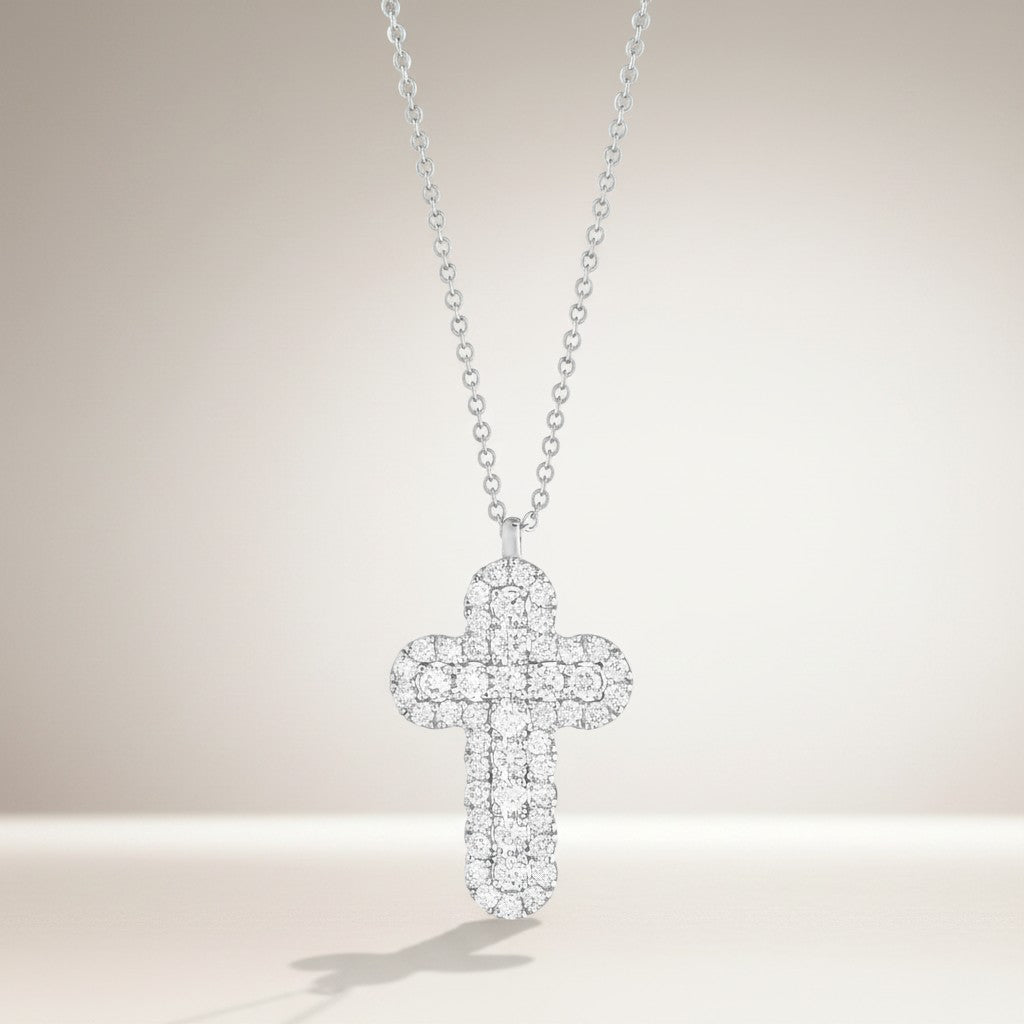 Collana Buonocore croce in oro bianco 18kt con diamanti bianchi, 0.67ct - 1885C01DW