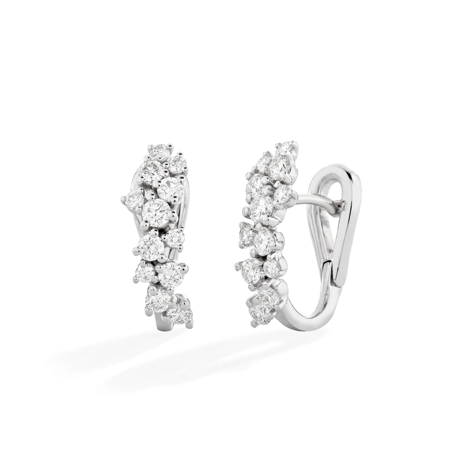 Orecchini Buonocore a cerchio ovale in oro bianco 18kt con diamanti bianchi, 0.80ct - 1888O01DW